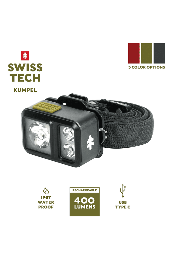 Kumpel 400 Lumen Mini LED Headlamp and Cap Light, IP67 Waterproof, 0.22lbs, Gray