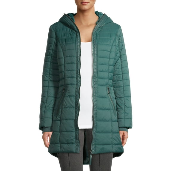 Swiss Tech Long Sleeve Puffer Quilted Single-Breasted Mid-Length Jacket (Women's), 1 Pack