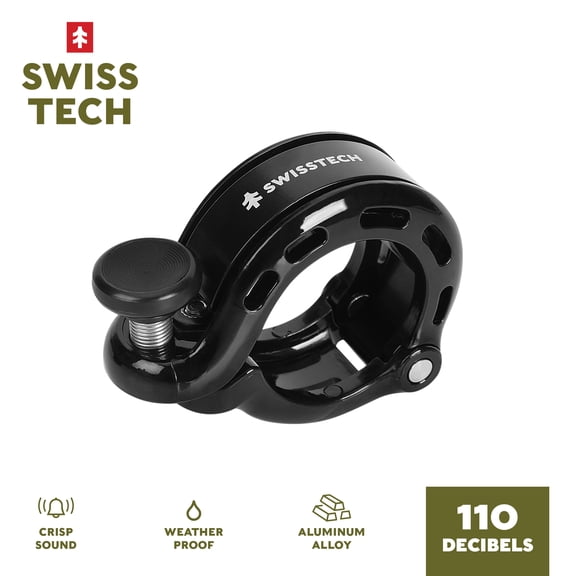 Swiss Tech Low-Profile Premium Bike Bell, Black