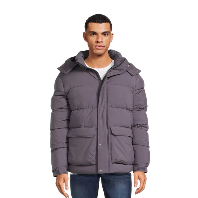 Swiss Tech Men's Quilted Puffer Jacket with Removable Hood, Sizes S-3XL ...