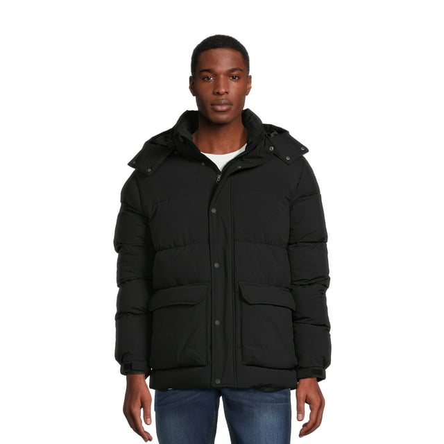 Swiss Tech Men's Quilted Puffer Jacket with Removable Hood, Sizes S-3XL ...