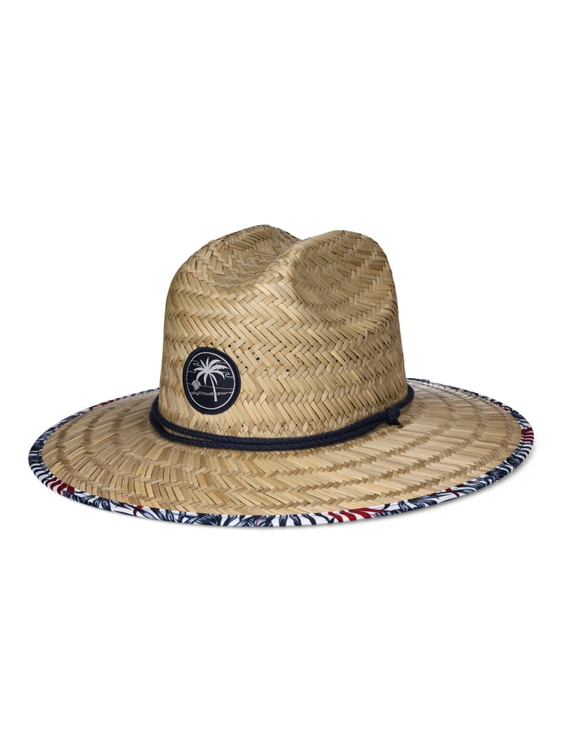 Swiss Tech Men's Straw Lifeguard Printed Brim
