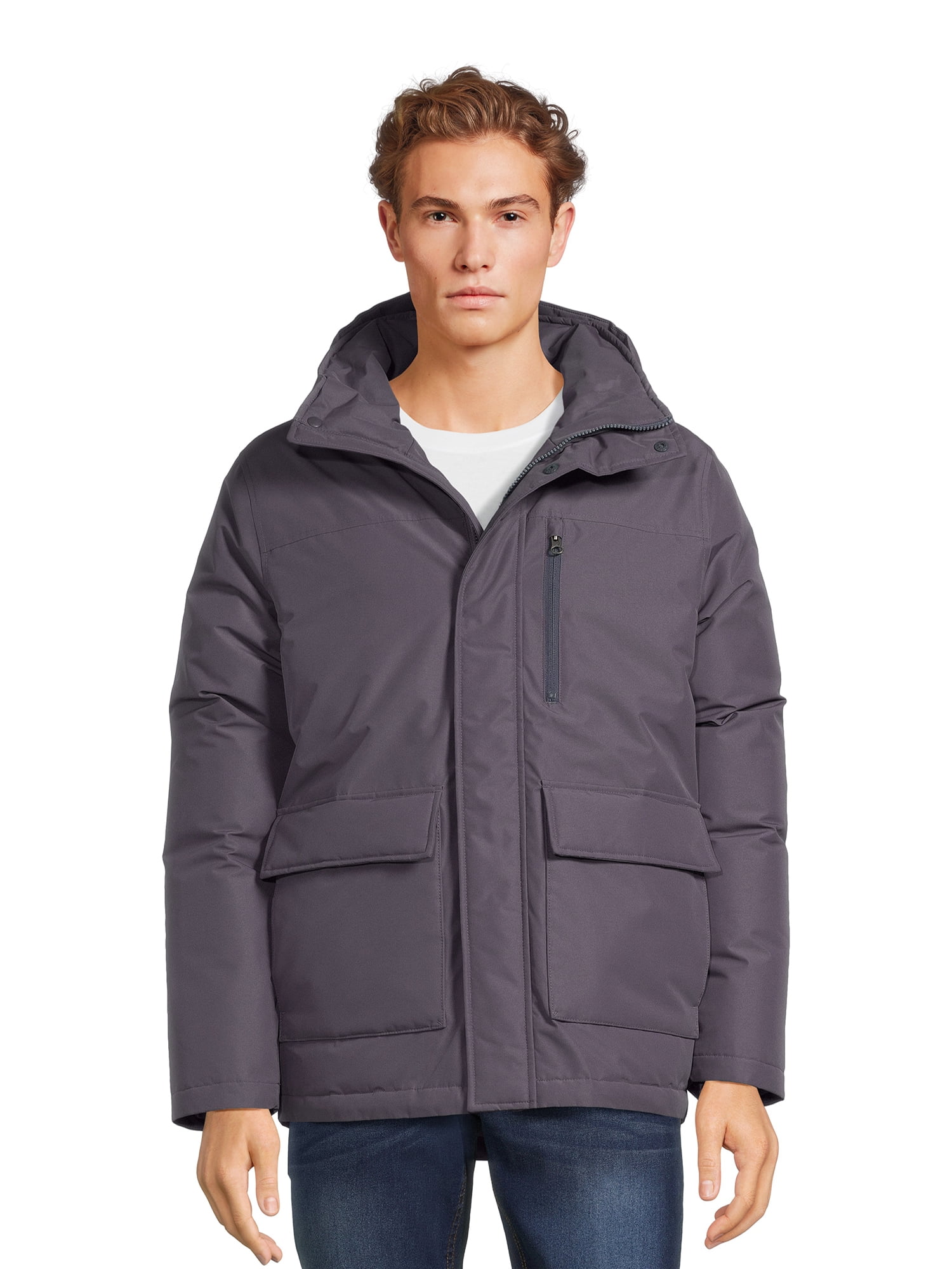Swiss Tech Men's Water Resistant Midweight Jacket with Hood, Sizes S ...