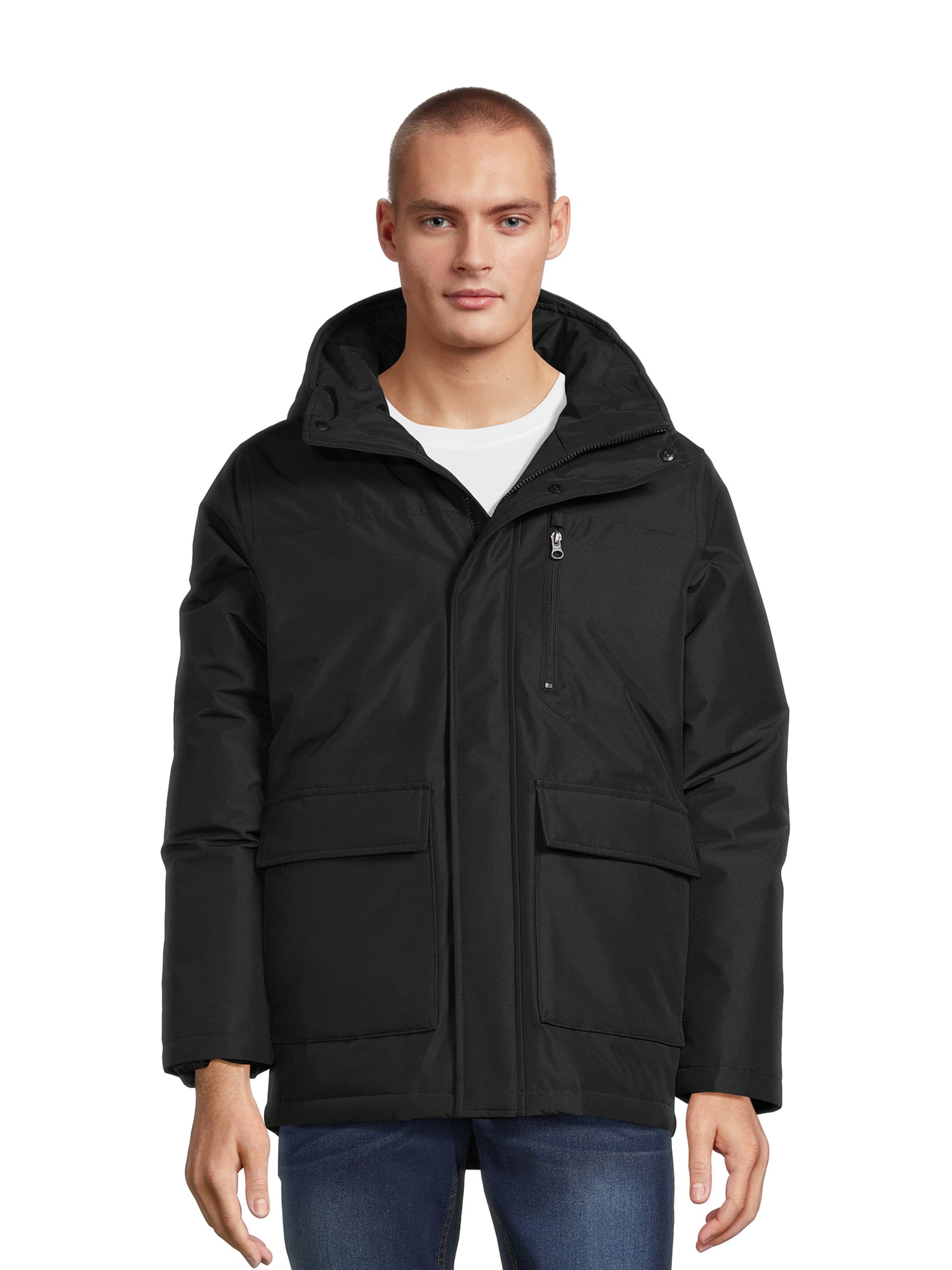 Swiss Tech Men's Water Resistant Midweight Jacket with Hood, Sizes S ...