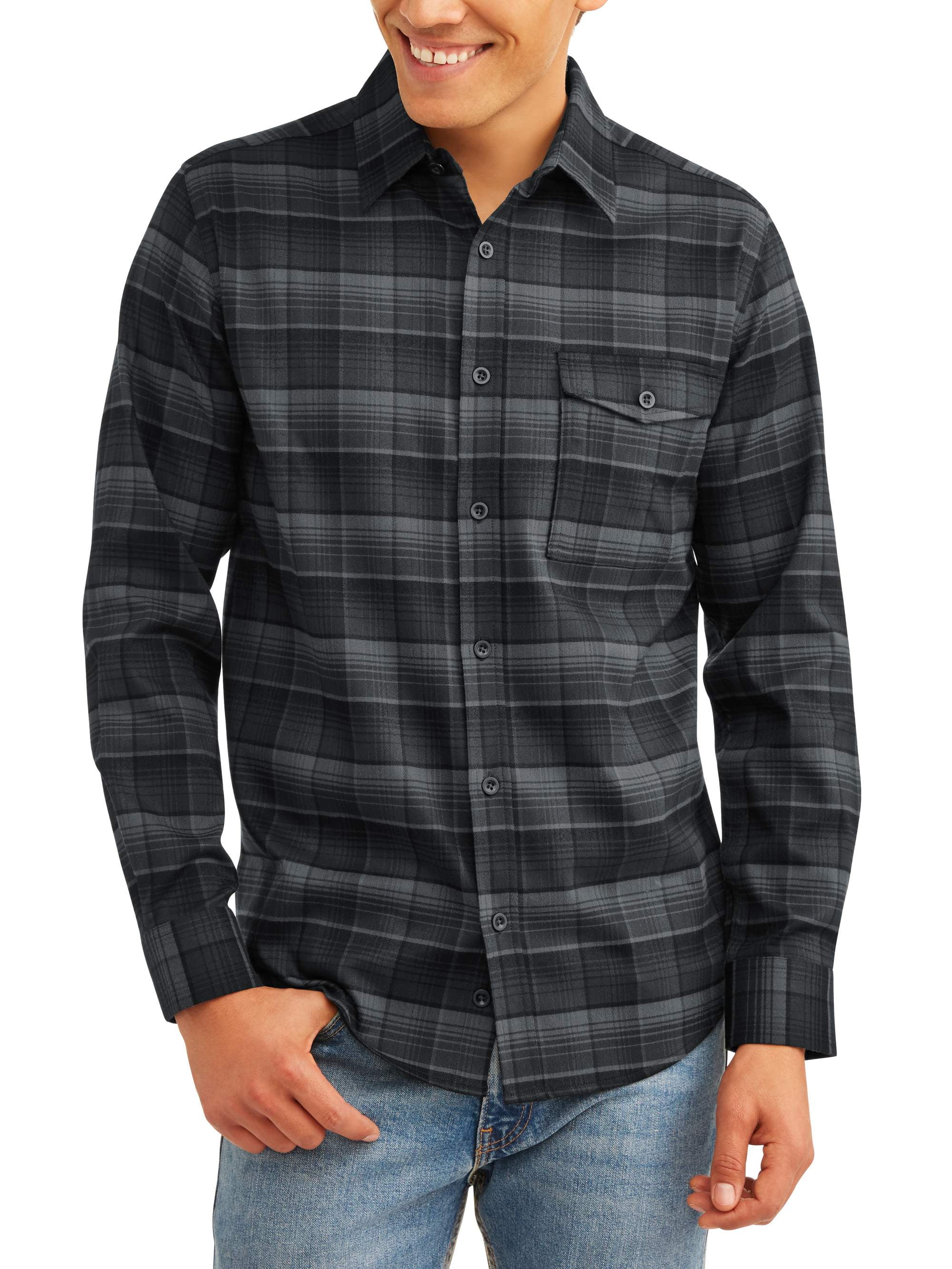 Swiss+Tech Men's and Men’s Big Long Sleeve Poly Flannel Button Down ...