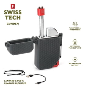 Swiss Tech Rechargeable Waterproof Plasma Arc Lighter, Black, Windproof, 0.33 lbs