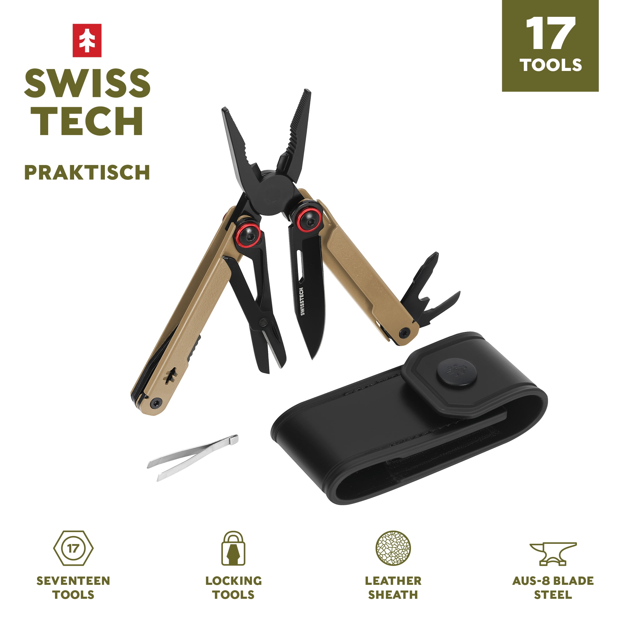 新品未使用　VICK × ALLRIGHTSRESERVED SET PACK Swiss Tech 17 in 1 Multitool Knife with AUS 8 Steel Blade Scissors