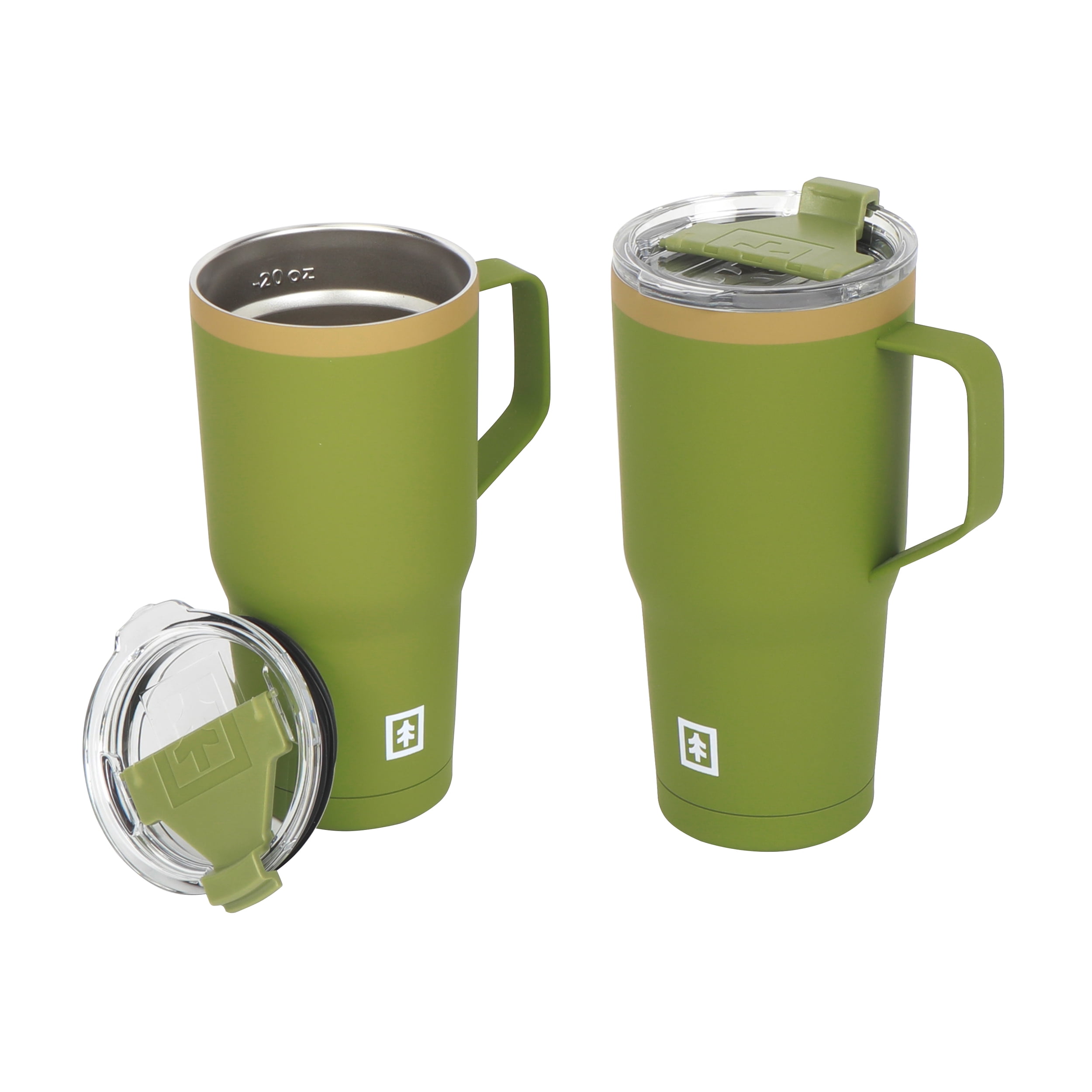 Swiss+Tech 16 oz Insulated Tumbler with Lid, 2 Pack Stainless Steel Cups, Double Wall Pint Cup Glasses (Green Turquoise&Black), Size: 16 Ounces