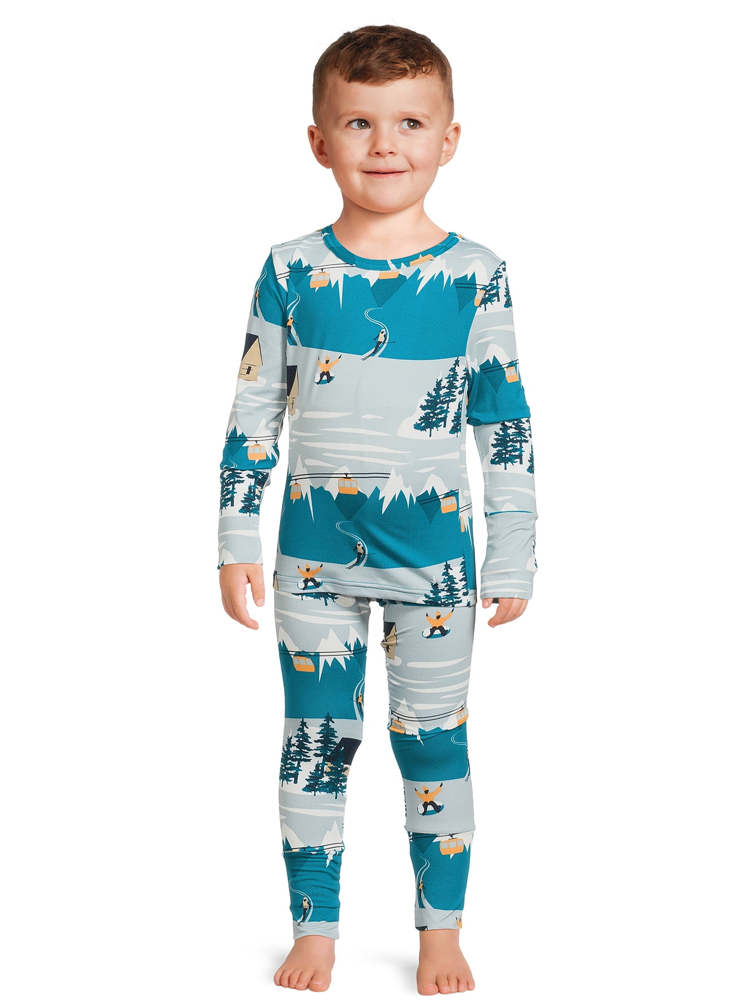 Swiss Tech Toddler Brushed Jersey Warm Thermal 2pc Set, Sizes 2T- 5T