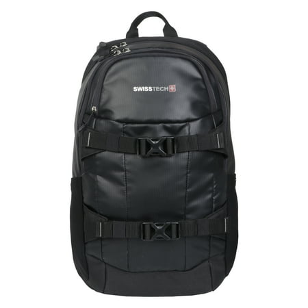 Swiss Tech Unisex 20 Liter Compressor Backpack for School or Work, Black