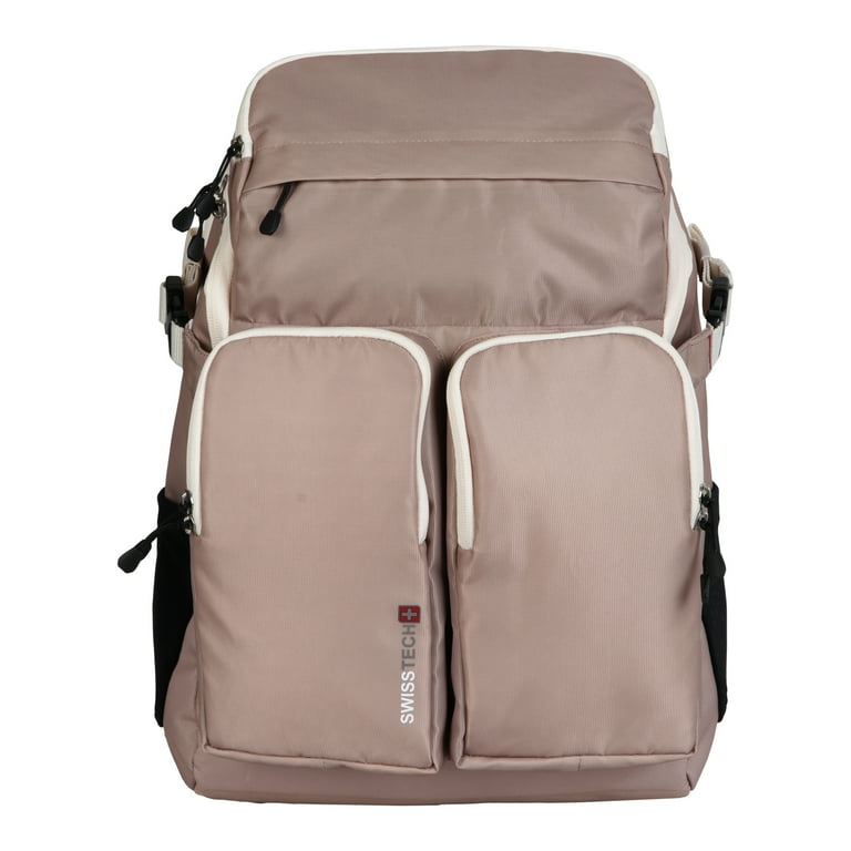 Swiss Tech Unisex 23 Liter Extreme Pocket Backpack Taupe Twill Polyester Fabric All Ages Women s Size One size Beige