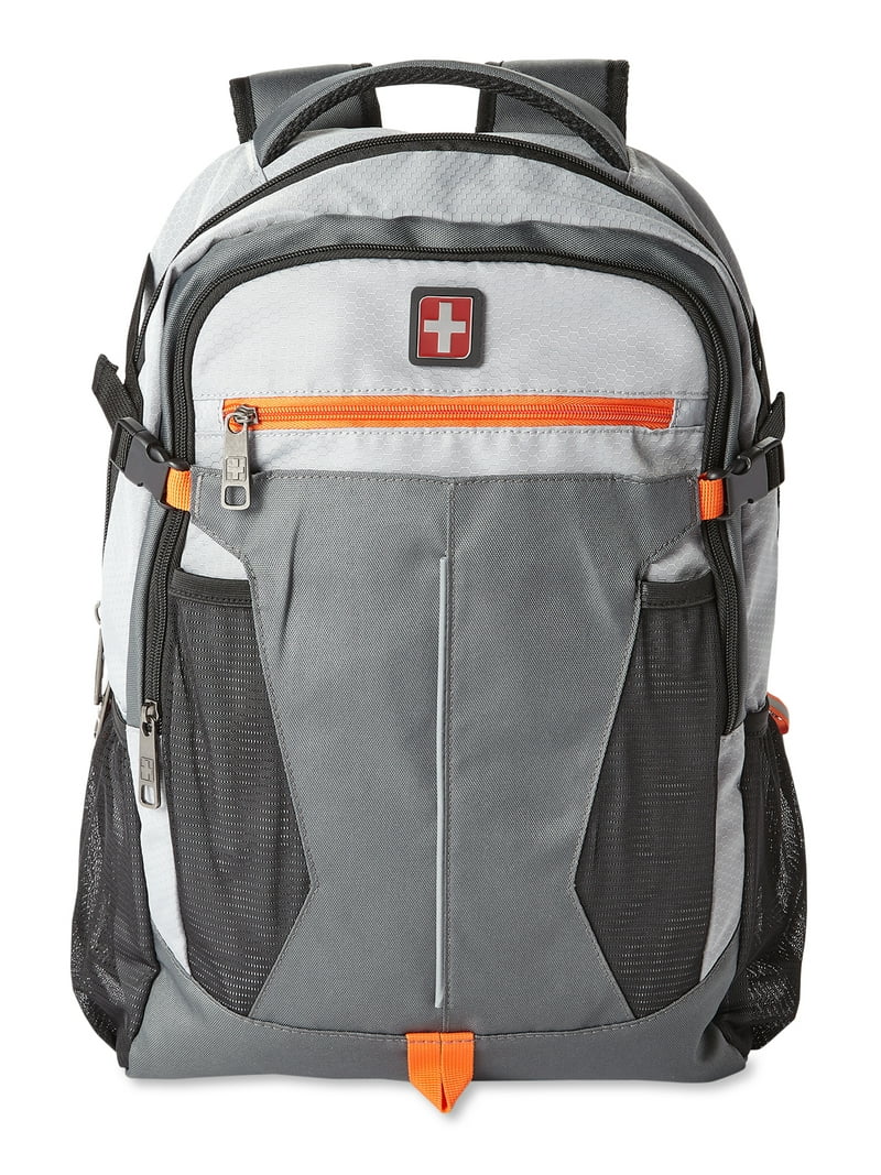 Swiss Tech Unisex Adult Banded Backpack Grey Orange - Walmart.com