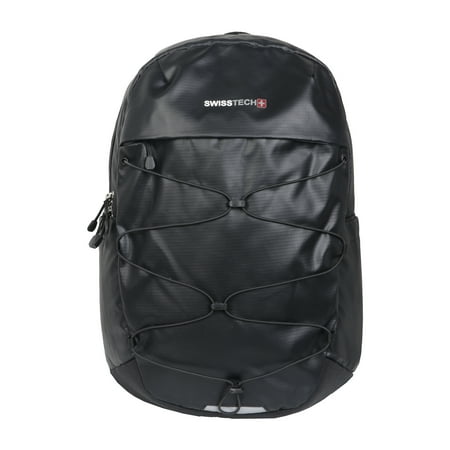 Swiss Tech Unisex Bungee 20 Liter Backpack for School or Work, Black