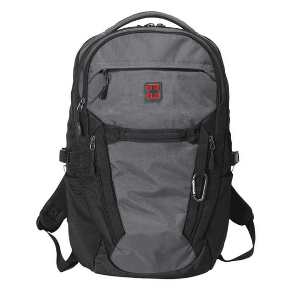 Swiss Tech Unisex Canton Backpack- Charcoal Grey Black