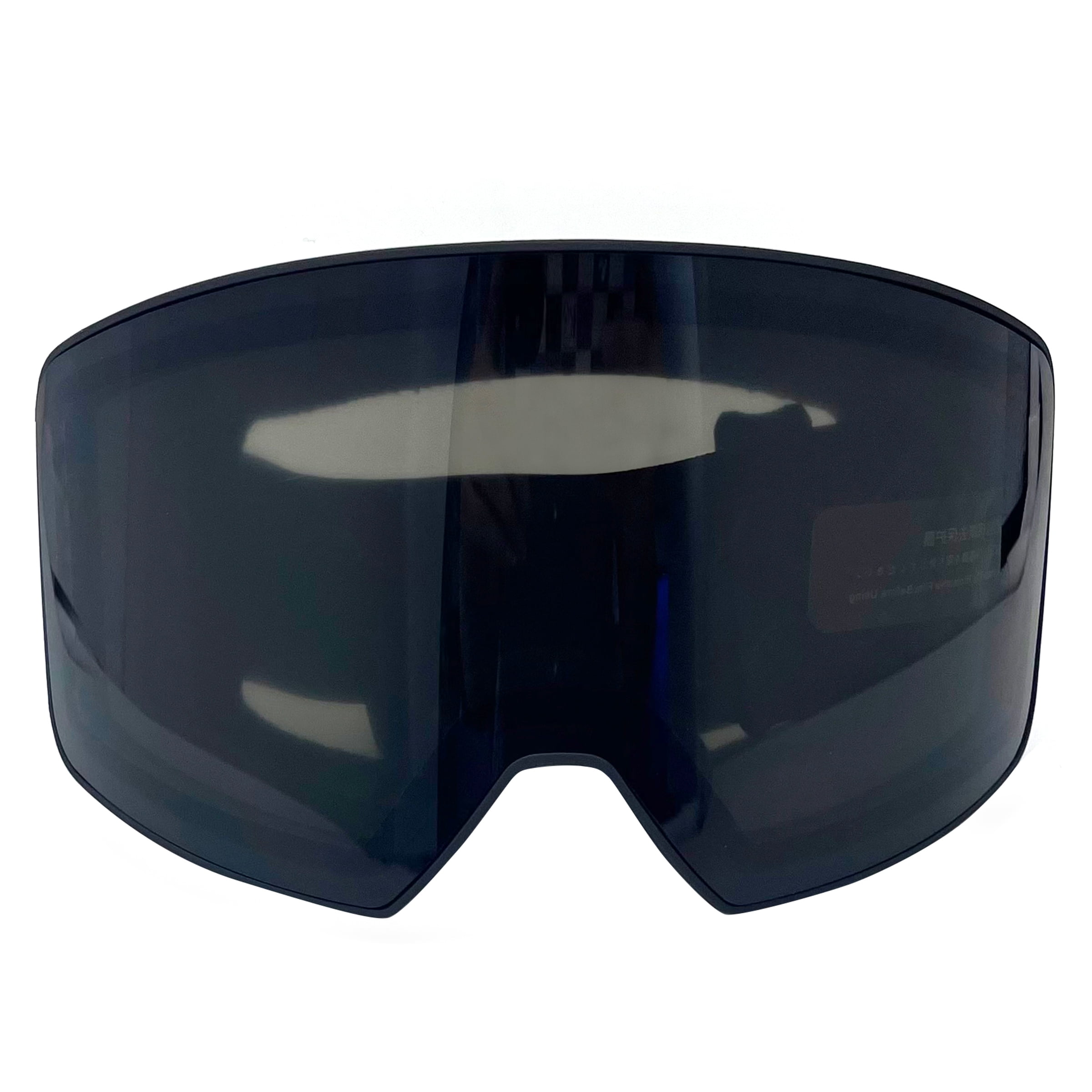 Swiss Tech Unisex Ski Goggle Black Lens Black Frame Black Strap Blue Lens Rimless