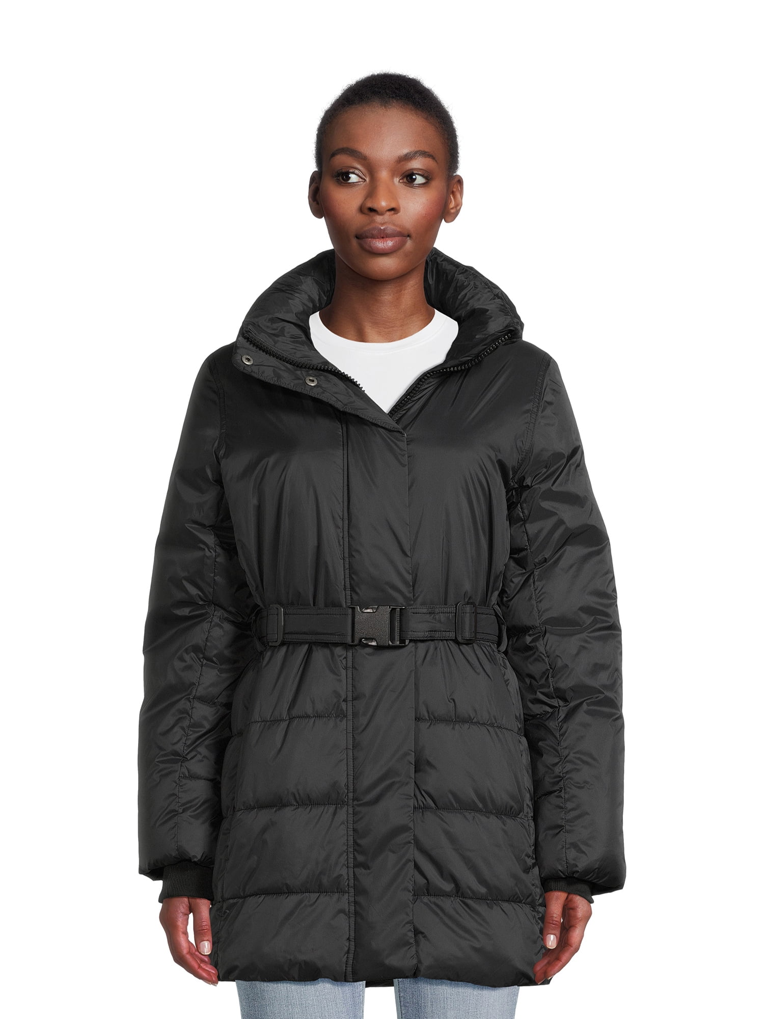 Swiss Tech Women’s Belted Heavyweight Puffer Jacket, Sizes XS-3X ...