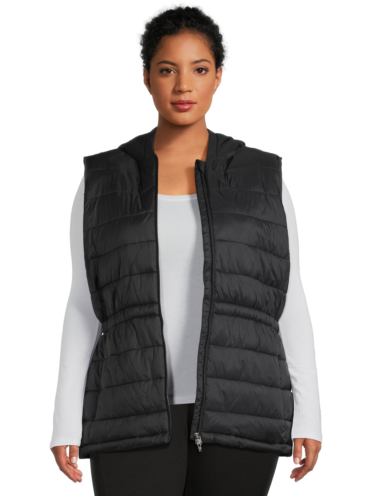Swiss Tech Women's Hooded Vest with Cinched Waist, Sizes XS-3X ...