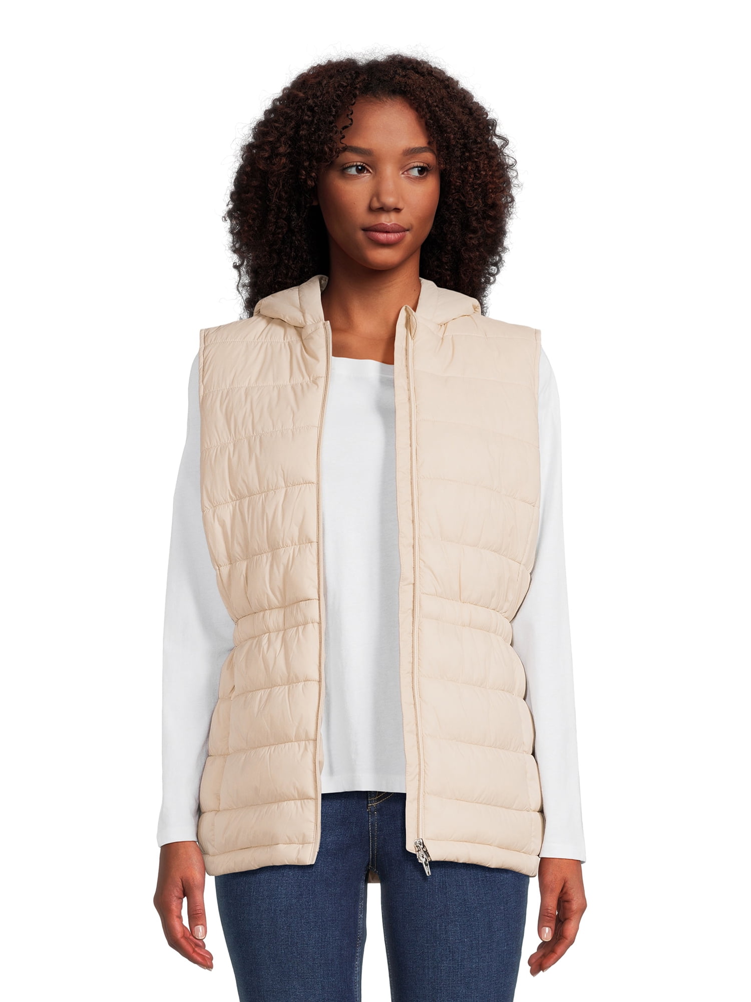 Swiss Tech Women's Hooded Vest with Cinched Waist