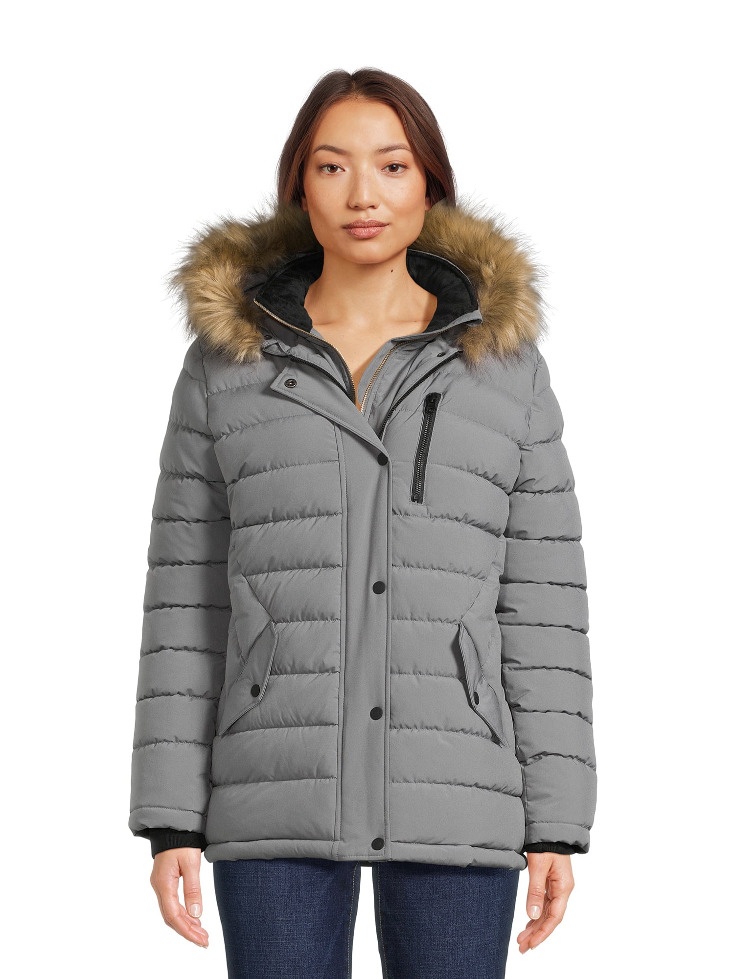Swiss Tech Women's and Women’s Plus Bibbed Solarball Puffer Coat with ...