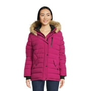 Swiss Tech Women's and Women’s Plus Bibbed Solarball Puffer Coat with Hood, Sizes S-3X