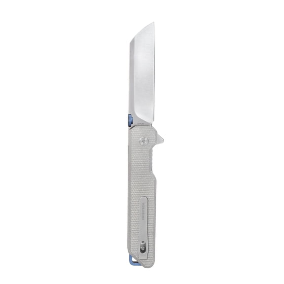Swiss Tech Wurdig M2 Liner Lock Folding Sheepsfoot 154CM Knife with Micarta Handle, Gray
