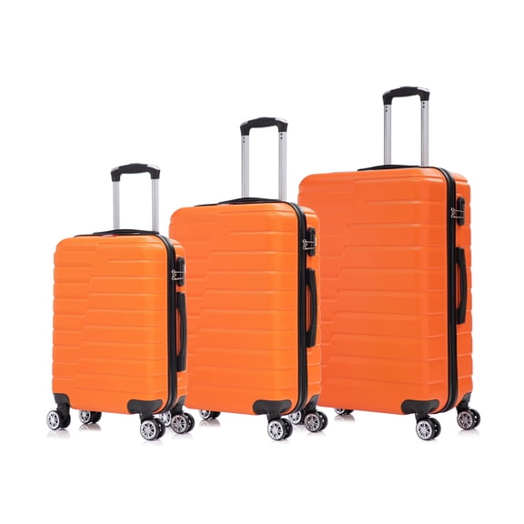 Swiss Traveller Roxen ABS Hardshell Lightweight Luggage Set, 3-Piece, 360-Degree Spinner, Expandable, 20/24/28 Inches, Burnt Orange