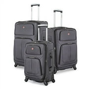SwissGear 3 PC Spinner Suitcase Set Dark Grey