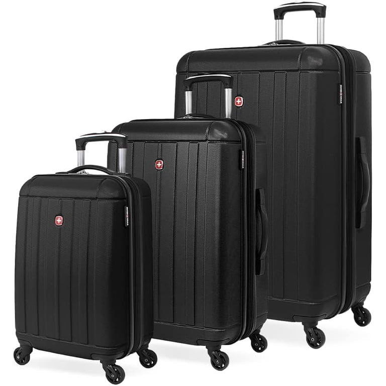 SWISSGEAR 6297 Hardside Expandable Luggage Set, Black, 18/23/27
