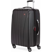 SwissGear Hardside Expandable Luggage with Spinner Wheels, Black, Checked-Medium 23-Inch
