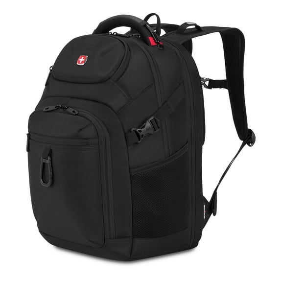 SWISSGEAR Stride ScanSmart Laptop Backpack, Black, Feature Packed for School, Travel, Everyday