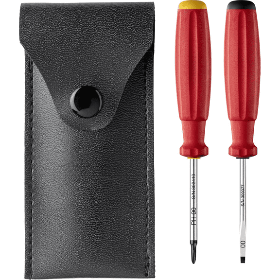 SwissGrip Screwdriver Set for Slotted size 00 and Phillips Screws size 00, Model PB 8535, Set of Two Screwdrivers with a Pouch for Easy Transport and Storage