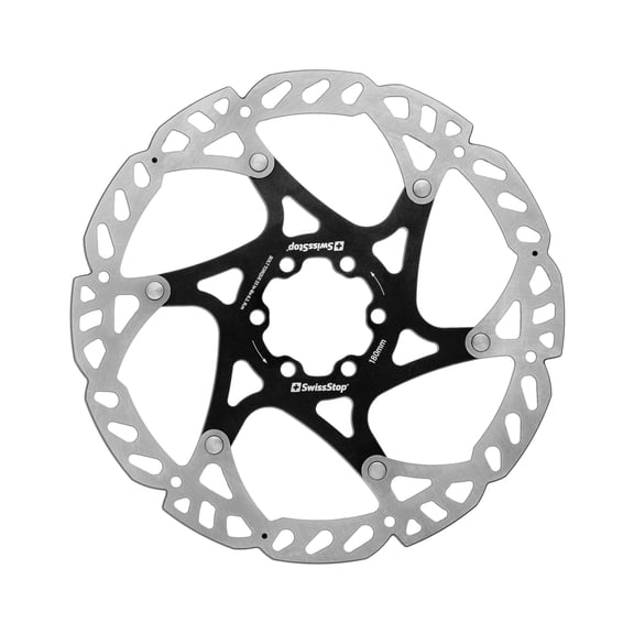 SwissStop Catalyst Pro Disc Brake Rotor - 180mm, 6-Bolt, Silver/Black