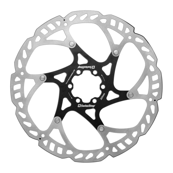 SwissStop Catalyst Disc Brake Rotor - 203mm, 6-Bolt, Silver/Black