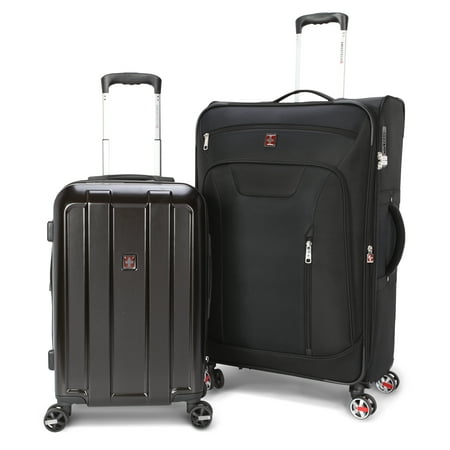 SwissTech 2 Piece Luggage Set, 29" Executive and Navigation 21", Black