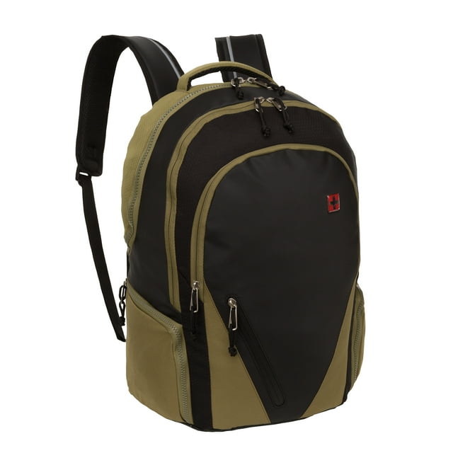 SwissTech Basel 39.2 Ltr School Backpack Laptop Sleeve, Olive Green, Unisex, Adult, Teen, Polyester