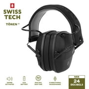 Swiss Tech Electronic Hearing Protection Earmuffs, Low Profile Noise Reduction, Tonen SE
