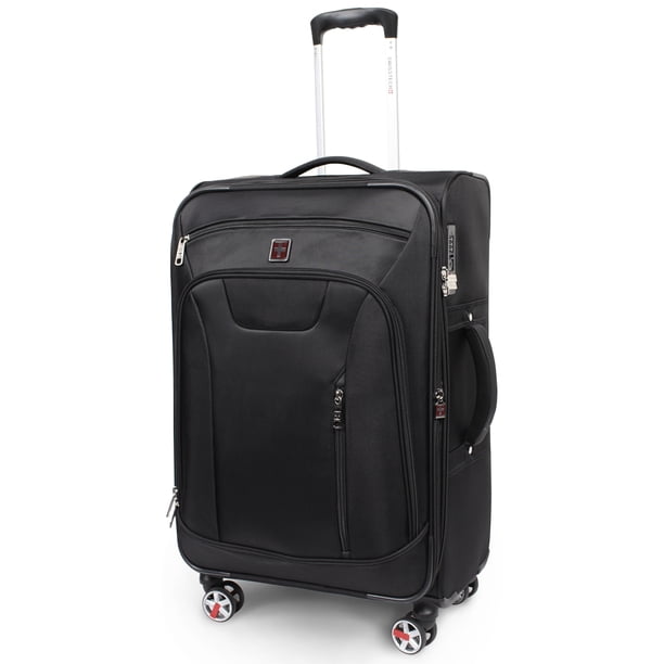 SwissTech Executive 25in Softside 8-Wheel Checked Luggage, Black