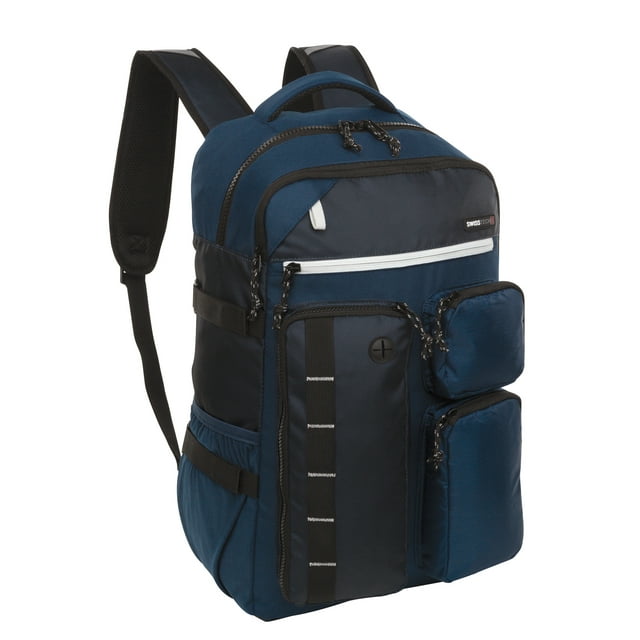 SwissTech Lucerne 34.4 L School Backpack Laptop Tablet Sleeve, Blue, Unisex, Adult, Teen, Polyester