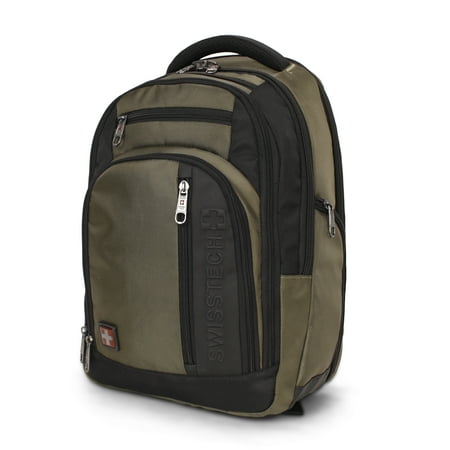 SwissTech Urban Trek 18" Travel Backpack with USB Port, Unisex , Adult ages Green (Walmart Exclusive)