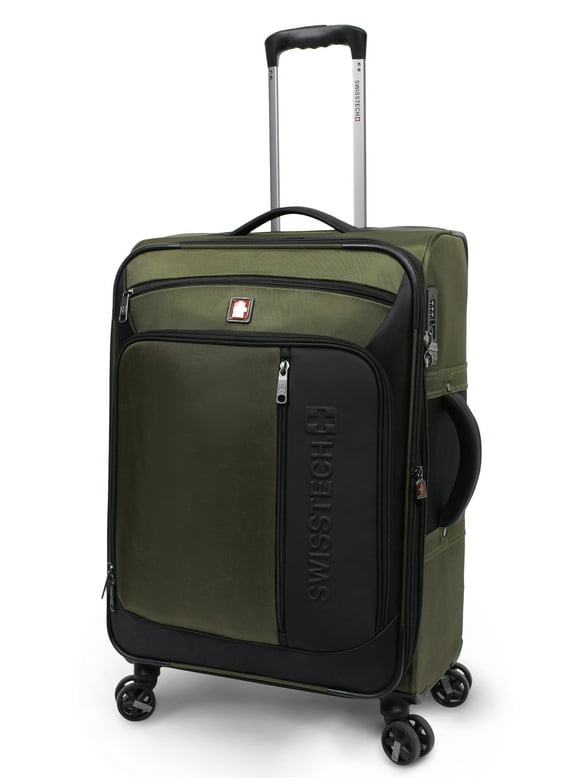 SwissTech Urban Trek 28" Check Soft Side Luggage, Olive (Walmart Exclusive)