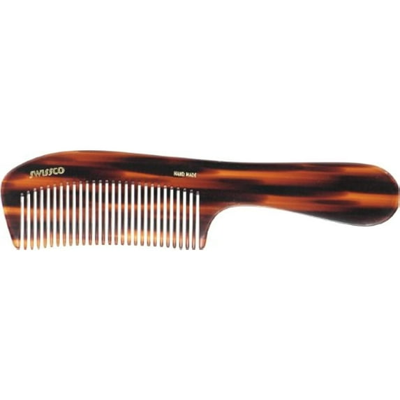 Swissco Tortoise Handle Comb with Medium Teeth for Unisex Use, Durable and Stylish