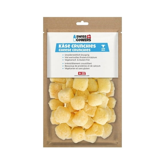 Swisscowers Cheese Crunchies for Small and Large Dogs - Made with 100% Swiss Milk, Lactose-free, Gluten-Free, No Preservatives, 80g