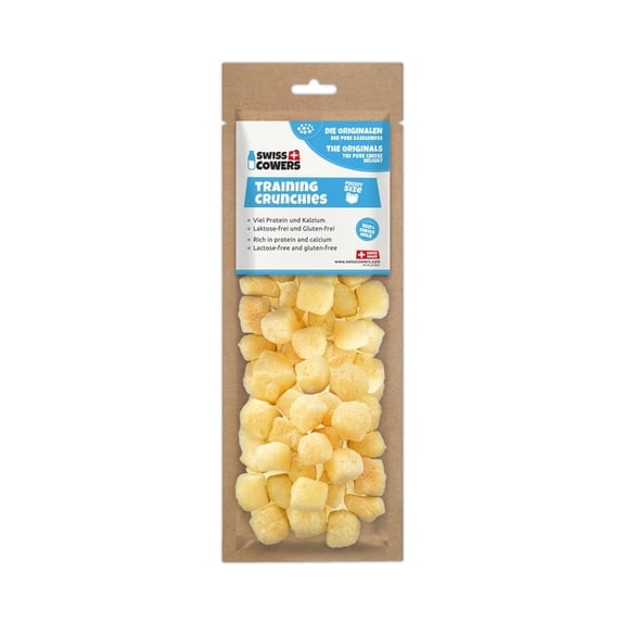 Swisscowers Training Crunchies for Small and Large Dogs, Ideal for Training, Made with 100% Swiss Milk, Lactose-free, Gluten-Free, No Preservatives - Original, 30g