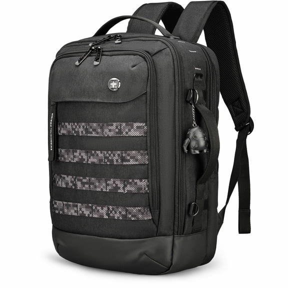 Swissdigital Design BERG Carrying Case (Backpack) for 9.8" to 16" Notebook, Tablet - Black - RFID Resistant - Shoulder Strap, Trolley Strap, Handle - 16.9" Height x 11.8" Width x 6.3" Depth - Large