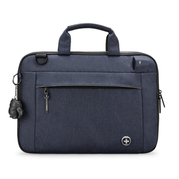 Swissdigital Design BOLLIGEN Carrying Case (Sleeve) for 16" Notebook, Tablet, Power Bank, Smartphone - Navy Blue - RFID Resistant, Water Resistant - Trolley Strap, Handle - 11.8" Height x 16.5" Wid...