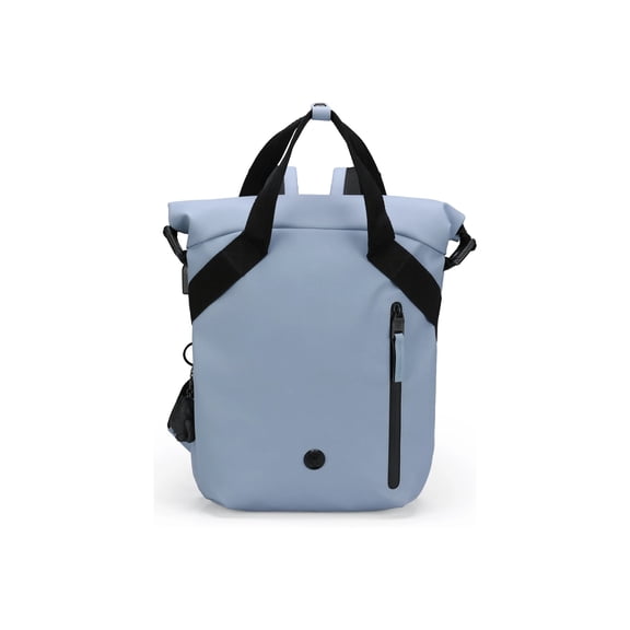 LAMONE Light Blue M Backpack, USB Charging Port, RFID Protection Pocket, Eco-Friendly & Water Resistant Fabric, Fits 14" Laptop, Dedicated Powerbank & Water Bottle Pockets, Waterproof Zipper,