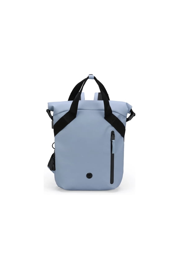 LAMONE Light Blue M Backpack, USB Charging Port, RFID Protection Pocket, Eco-Friendly & Water Resistant Fabric, Fits 14" Laptop, Dedicated Powerbank & Water Bottle Pockets, Waterproof Zipper,