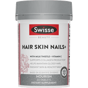 Swisse Beauty Hair Skin Nails+ Supplement, to Support Radiant Skin, Healthy Nails & Glossy Hair, 30ct