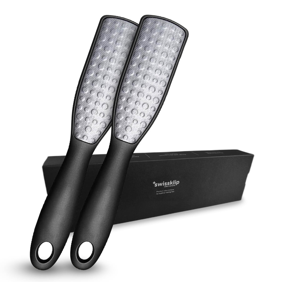 Swissklip Foot File Callus Remover for Feet I A Perfect Heel Scraper for Cracked Heels I Luxurious Foot Scraper for Callus Removal and Dead Skin Remover for Feet (2 Pack)