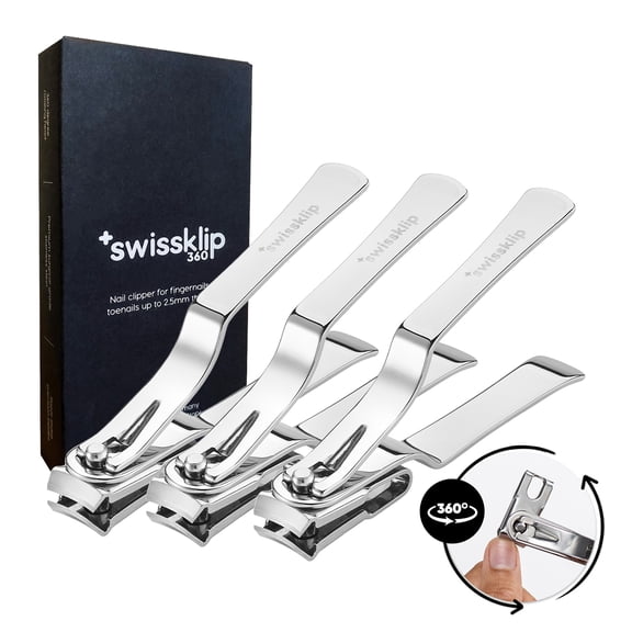 Swissklip Nail Clippers for Men I Well Suited as Finger Nail Clippers Adult I Also Can be Used as Fingernail Clippers for Women I Swissklip Nail Clipprs rate among the Best Nail Clippers (3 Pack)